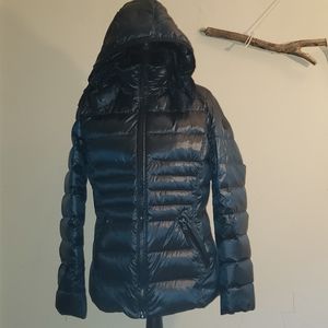 Andrew Marc dark teal shiny jacket 650 fill